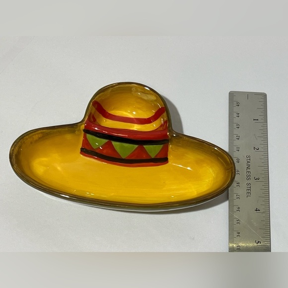 Pacific Island Creations Ceramic 2-Chili Pepper 1-Sombrero Hat Serving Dishes - Picture 4 of 16